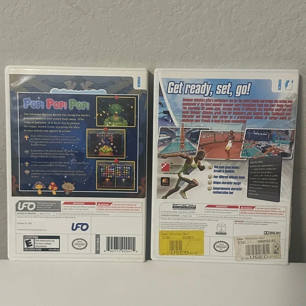 Wii Game Bundle: Summer Athletics- Ultimate Challenge‎ and Balloon Pop Games